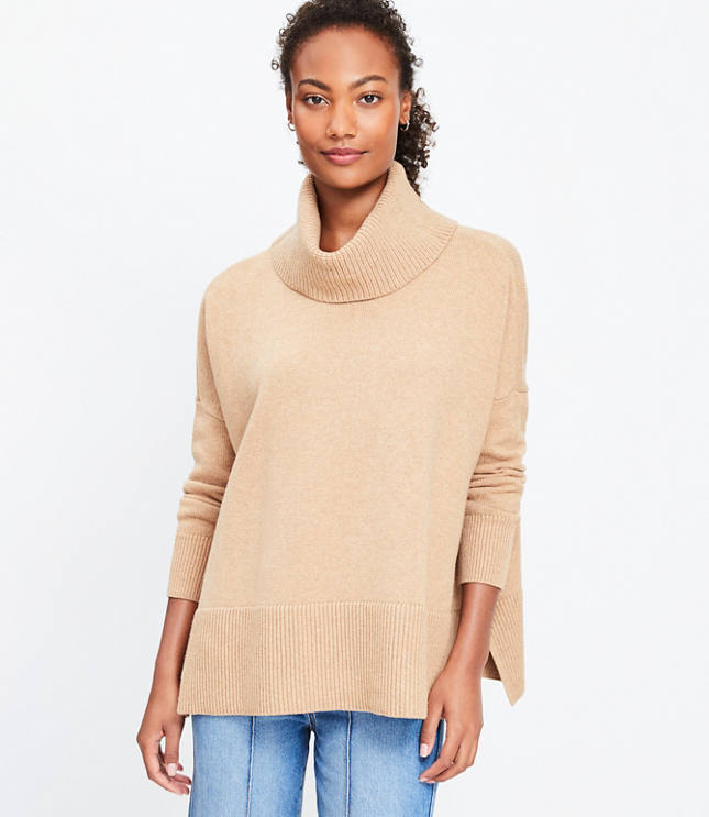 Turtleneck Poncho Sweater