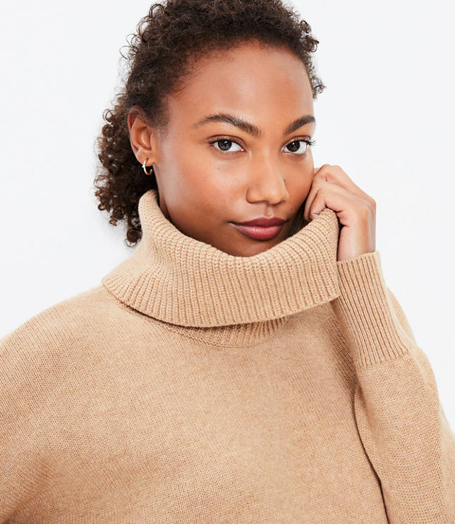 Turtleneck Poncho Sweater