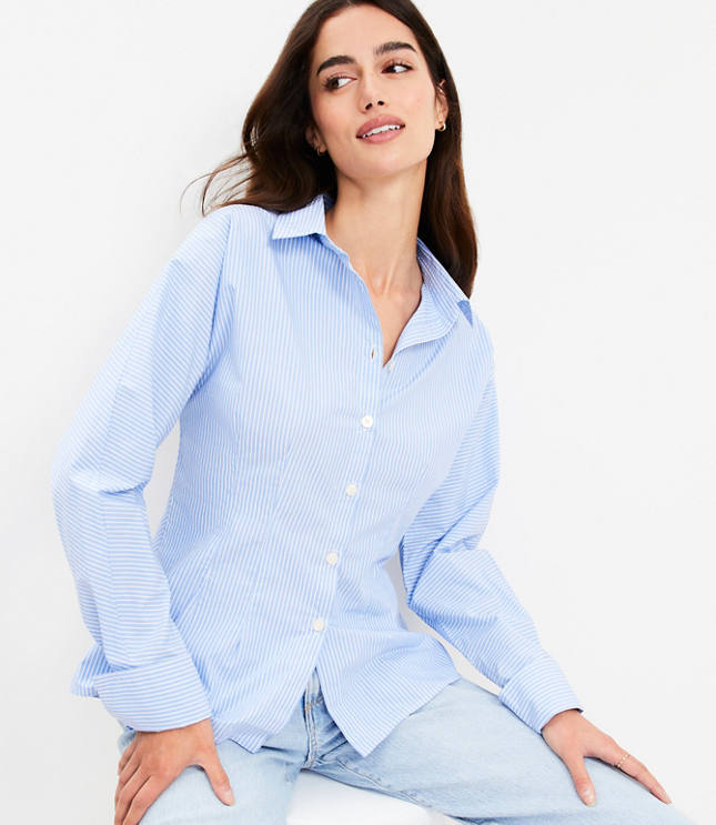 Relaxed Linen Blend Shirt - White