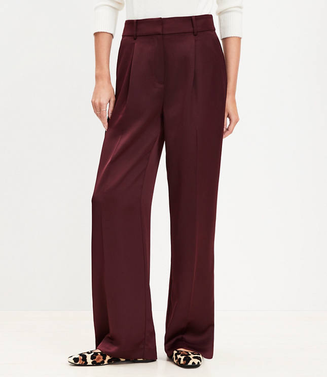 Petite Peyton Trouser Pants in Satin