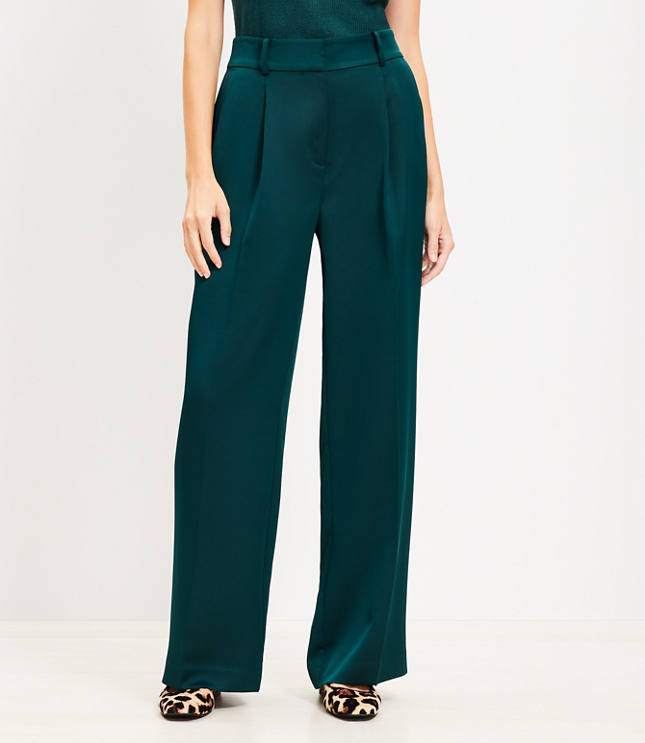 Petite Peyton Trouser Pants in Satin