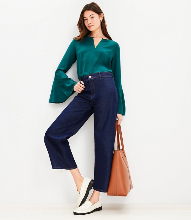 Godet Bell Sleeve Blouse