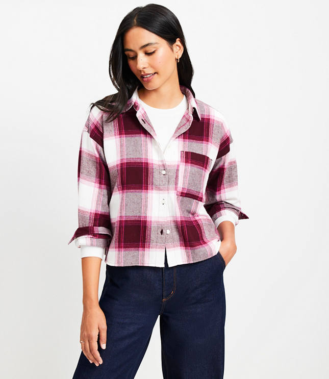 Petite Plaid Modern Pocket Shirt