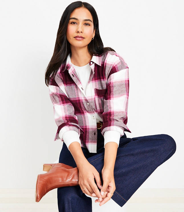 Petite Plaid Modern Pocket Shirt