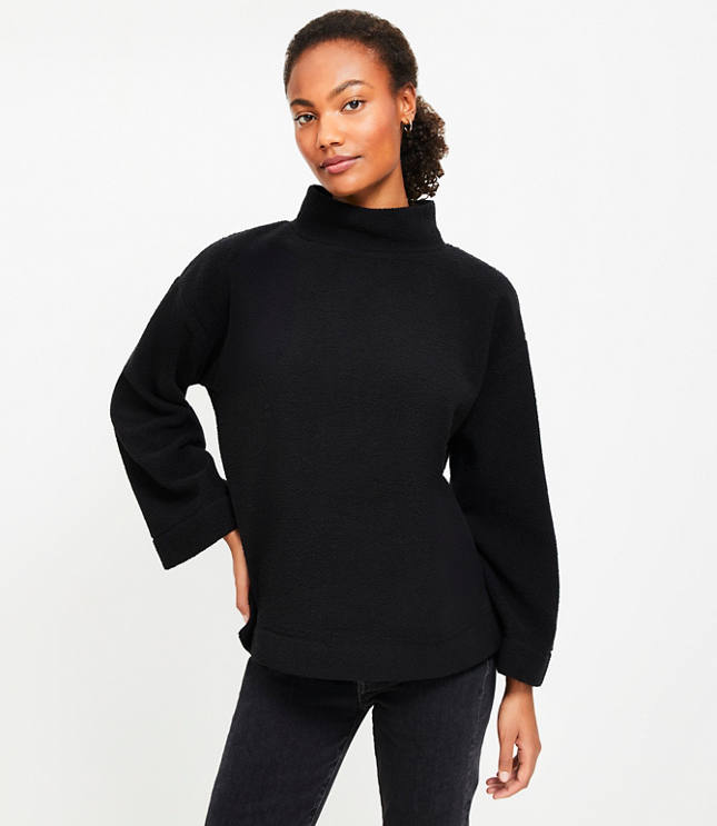 Sherpa Mock Neck Tunic Top