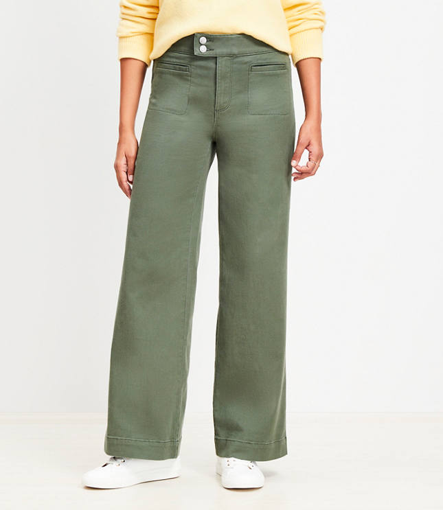 Tall Palmer Wide Leg Pants Twill