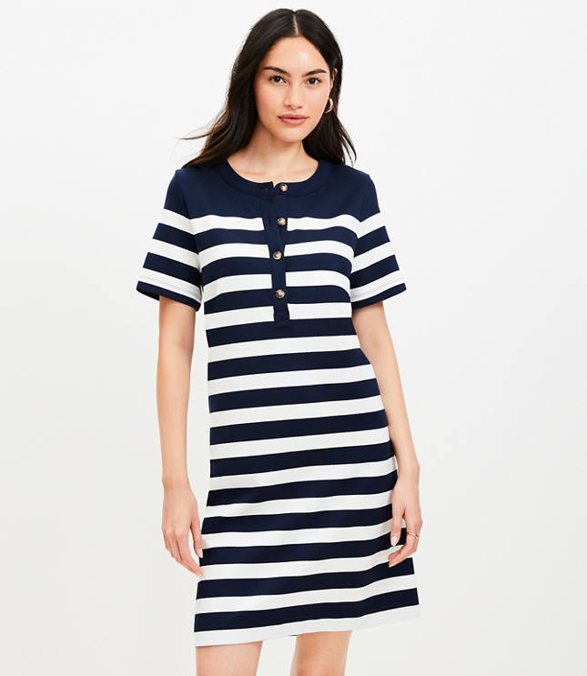 Striped Ponte Mini Dress