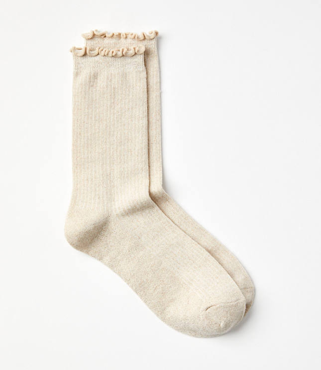 Shimmer Ruffle Crew Socks