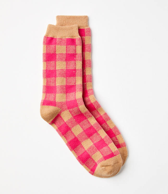 Buffalo Plaid Cozy Crew Socks