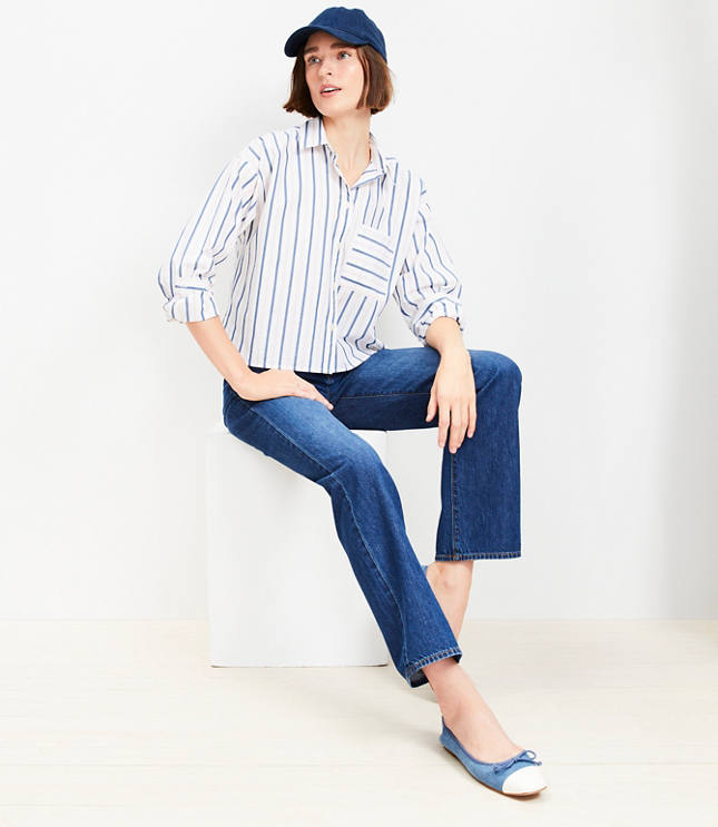 Striped Poplin Modern Pocket Shirt