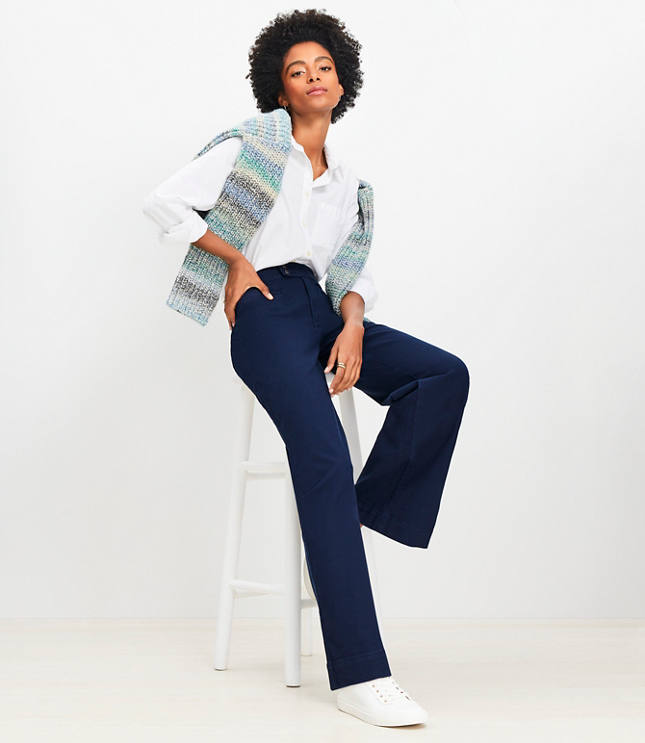 Petite Palmer Wide Leg Pants in Twill