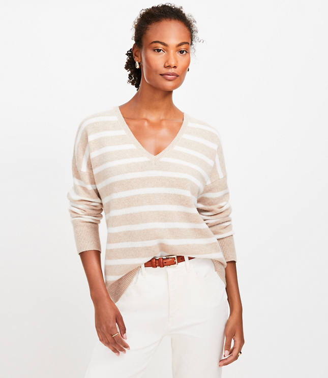 Stripe Relaxed Cashmere Sweater