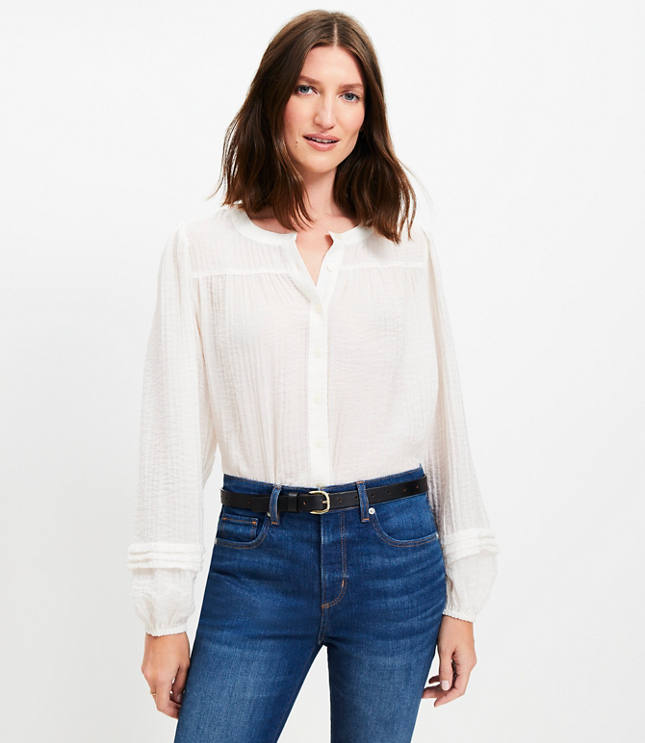 Pleated Sleeve Blouse