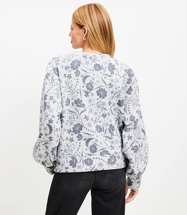 Snowflake Bloom Puff Sleeve Sweatshirt