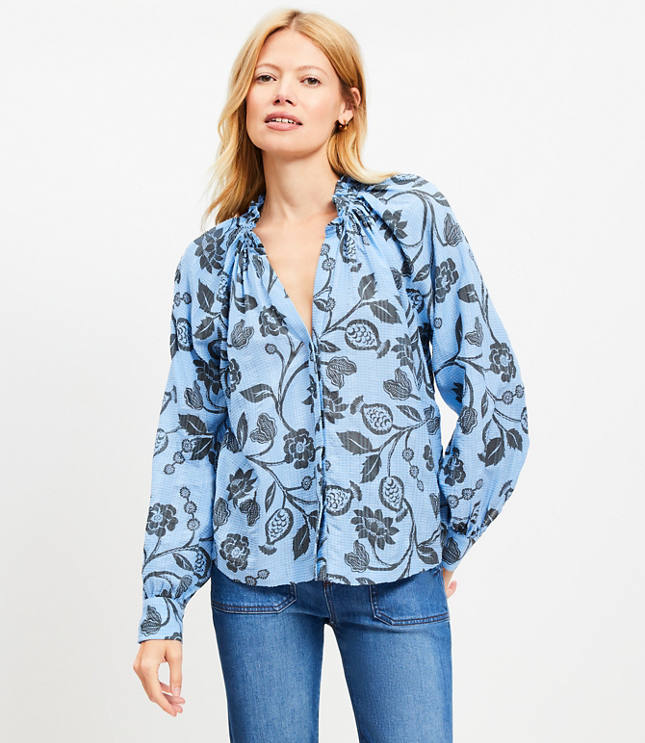 Garden Ruffle Neck Shirt