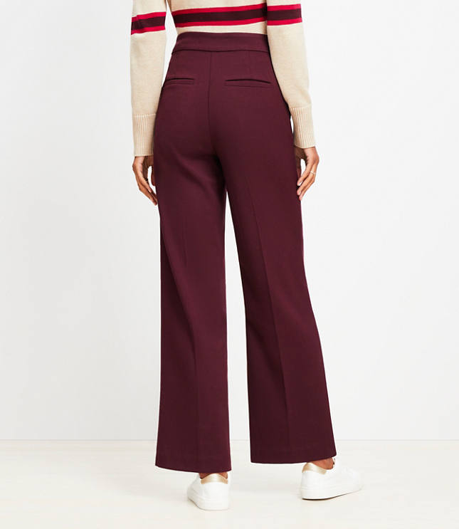 Petite Coin Pocket Clean Wide Leg Pants Twill