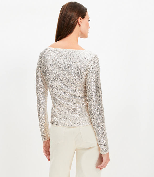 Sequin Long Sleeve Tee