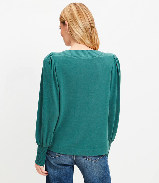 Puff Sleeve Boatneck Top