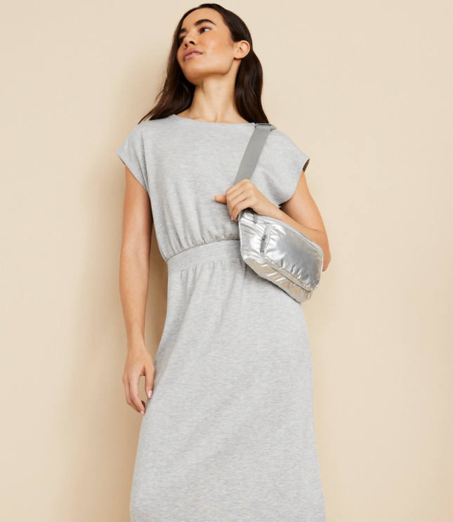 Lou & Grey Heathered Scubasoft Midi Pocket Dress