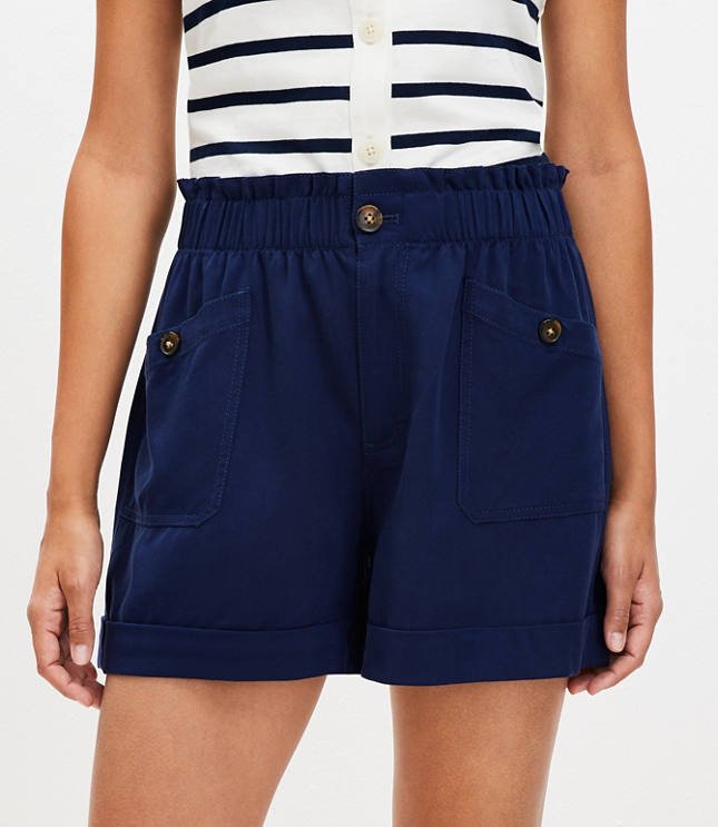 Cuffed Utility Shorts in Twill