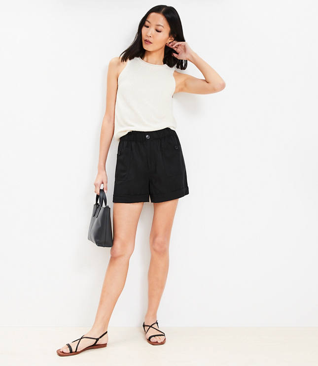 Cuffed Utility Shorts in Twill