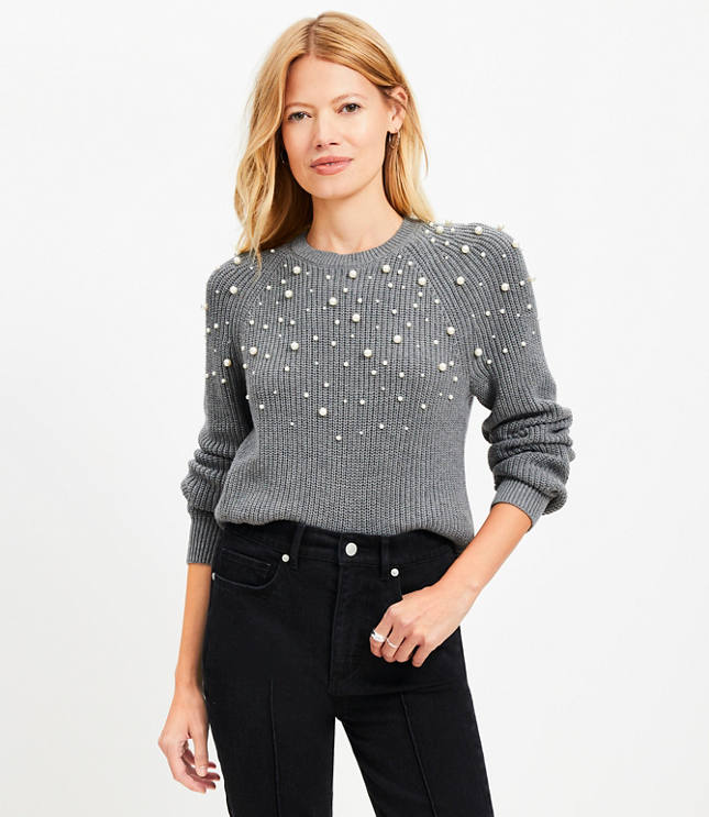 Petite Pearlized Raglan Sweater