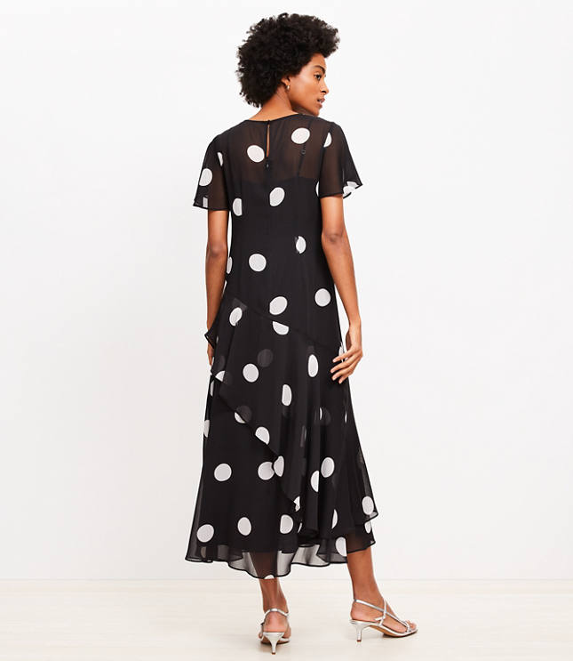 Dotted Flounce Maxi Dress