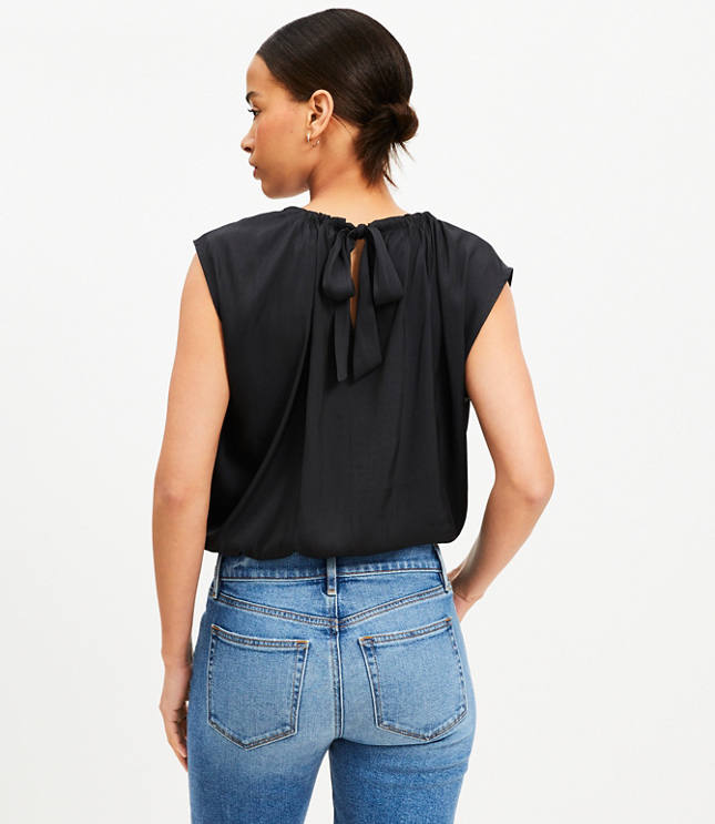 Tie Back Bubble Hem Top