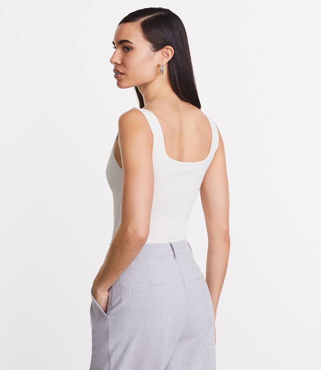LOFT Versa Ribbed Square Neck Bodysuit