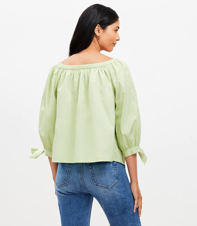 Tie Cuff Off The Shoulder Top