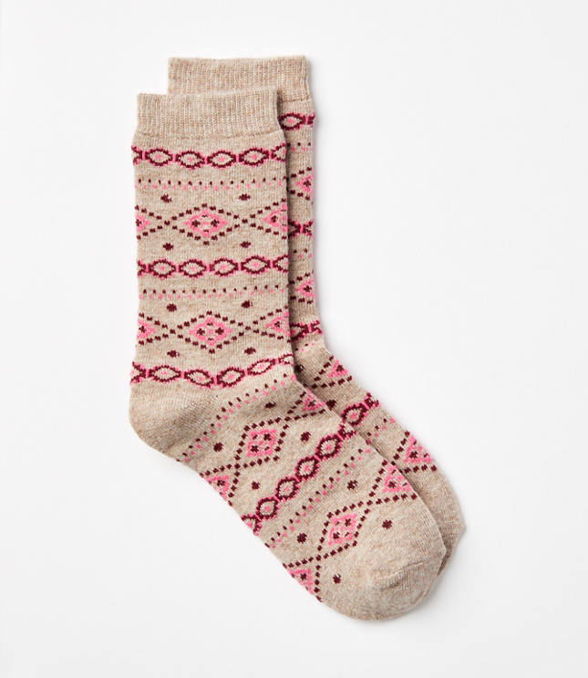 Fair Isle Cozy Crew Socks