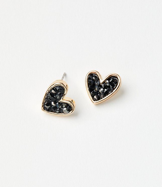 Sparkle Heart Stud Earrings