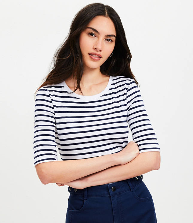 Perfect Ribbed Elbow Sleeve Tee