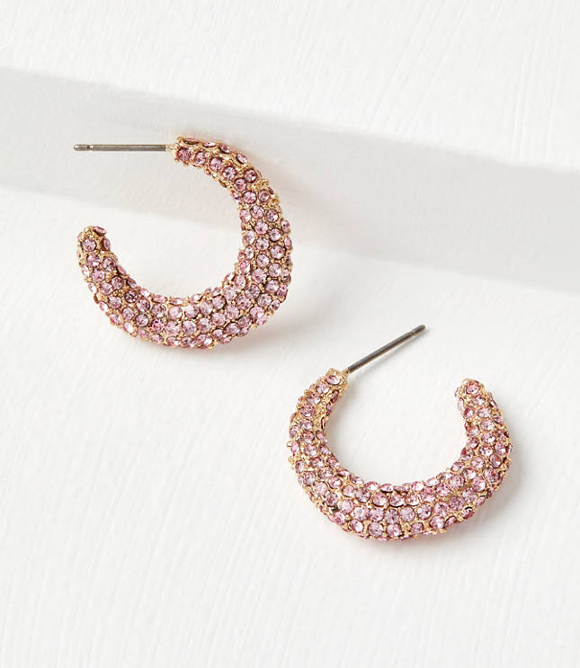 Pave Hoop Earrings