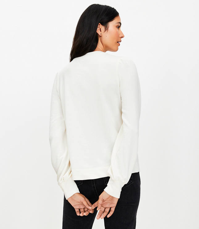 Petite Mosaic Cutout Sweatshirt