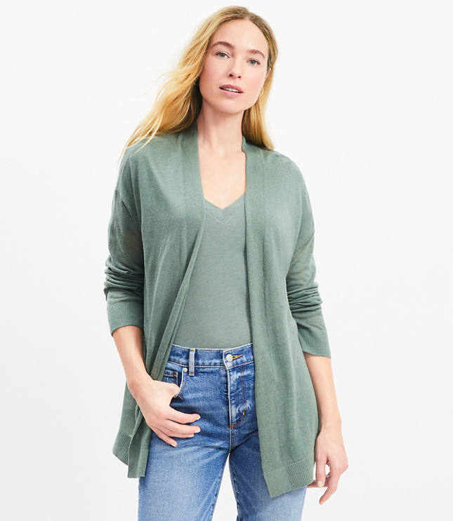 Sheer Open Cardigan - Evergreen Haze