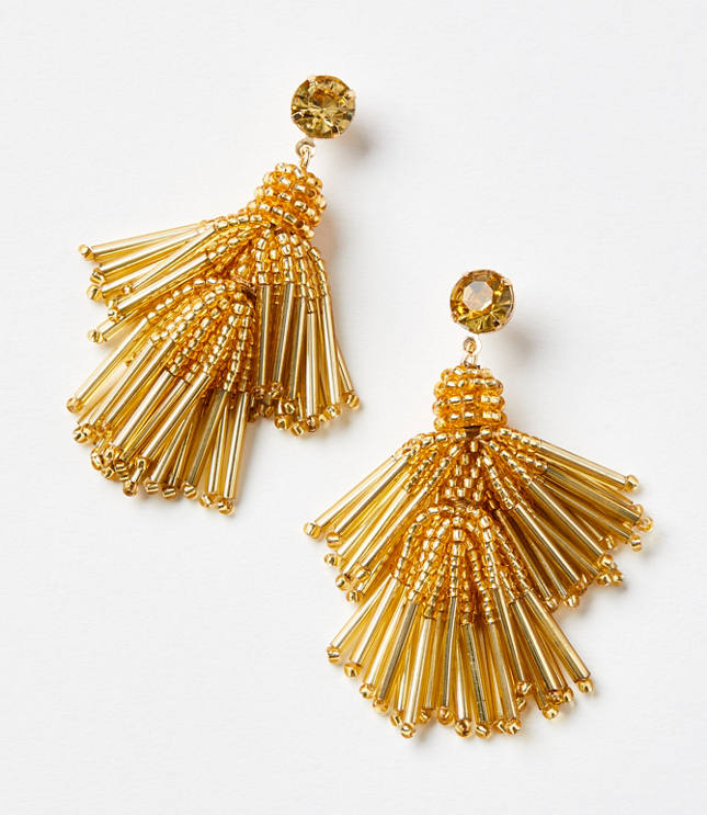 Metallic Tassel Drop Earrings