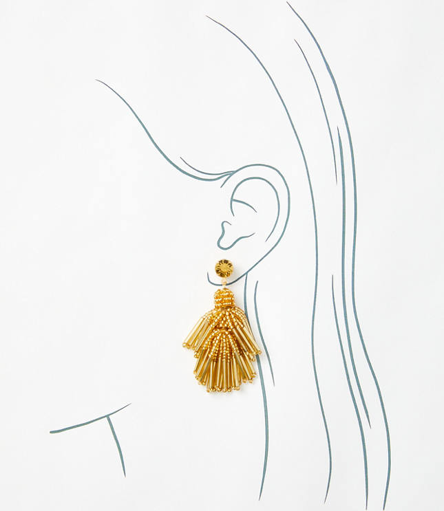 Metallic Tassel Drop Earrings