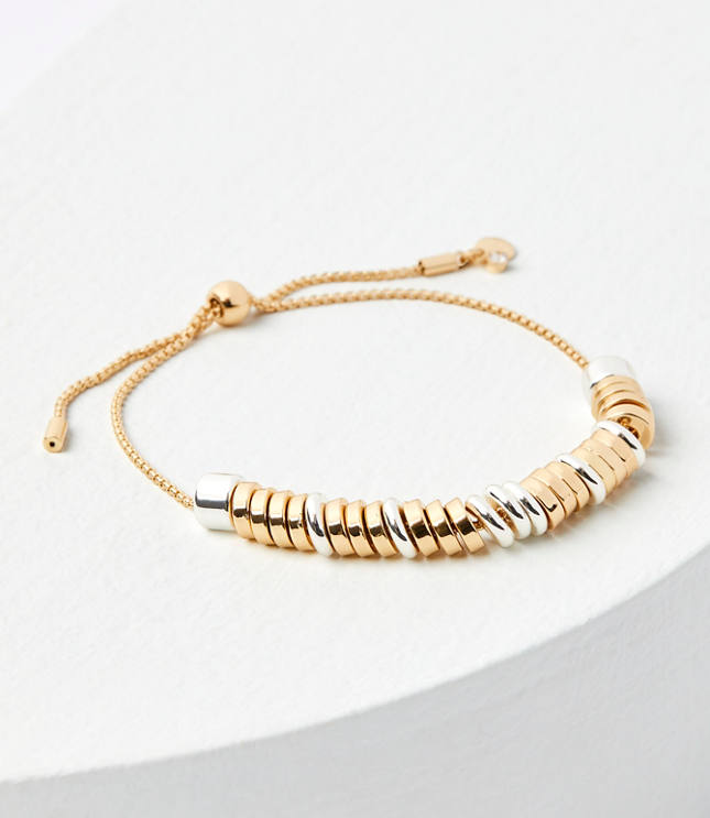 Spliced Mixed Metal Pull Tie Bracelet