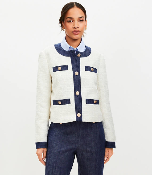 Petite Denim Tweed Jacket