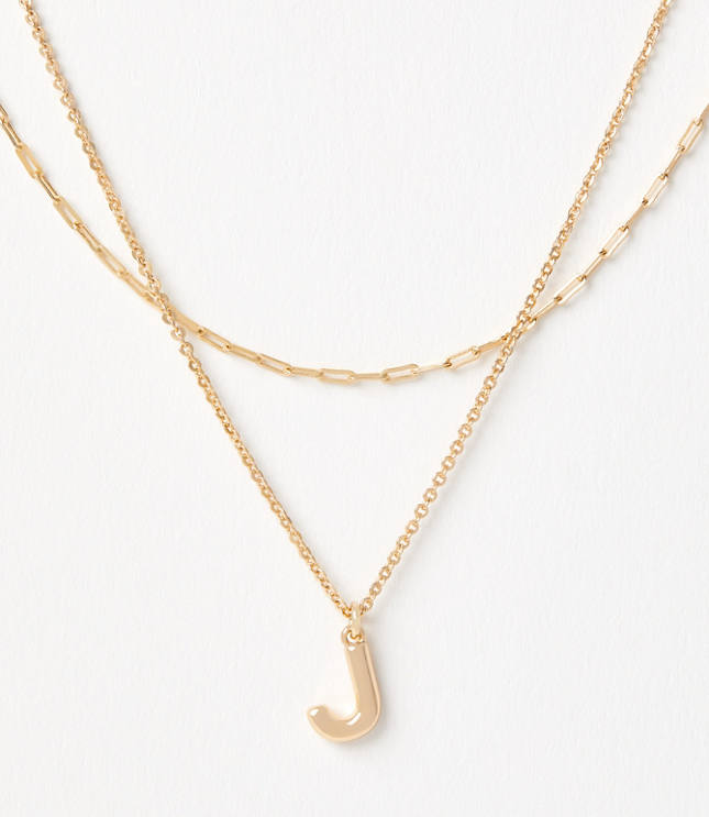 Bubble Letter Initial Necklace Set