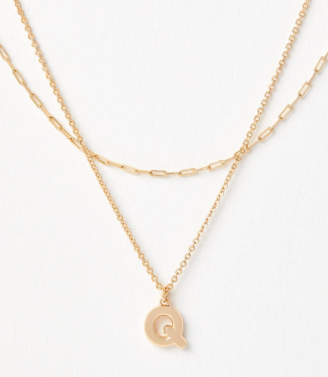 Bubble Letter Initial Necklace Set