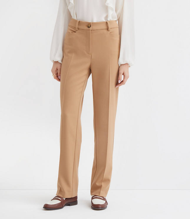 Curvy Parker Straight Pants in Twill