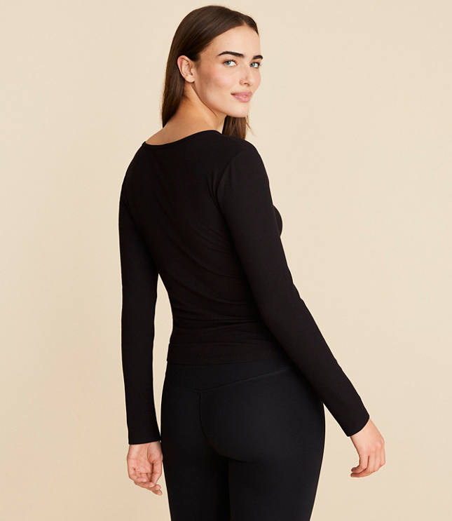 Lou & Grey Cinched Ribbed Top