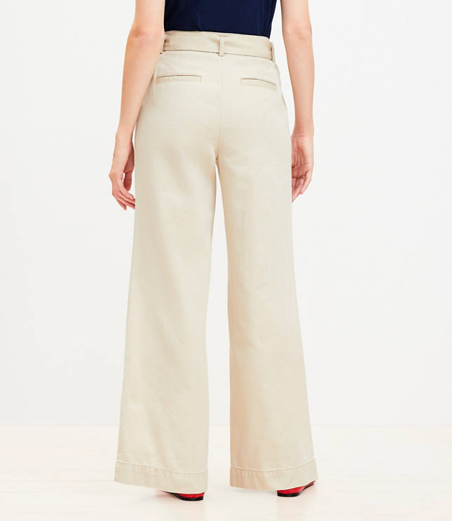 Petite Belted Wide Leg Pants carousel Product Image 3