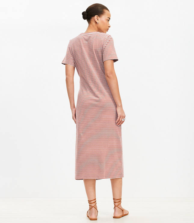 Striped Twist Midi Dress