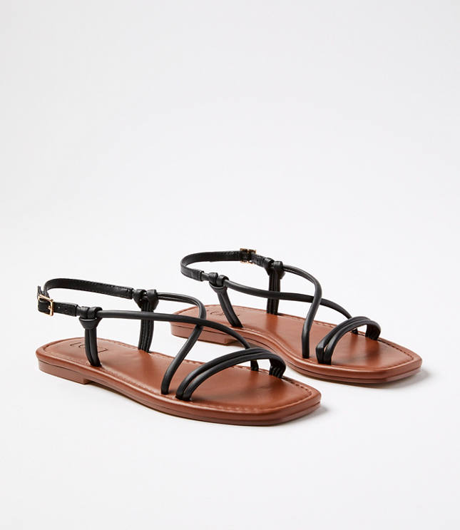 Skinny Strappy Sandals - Black