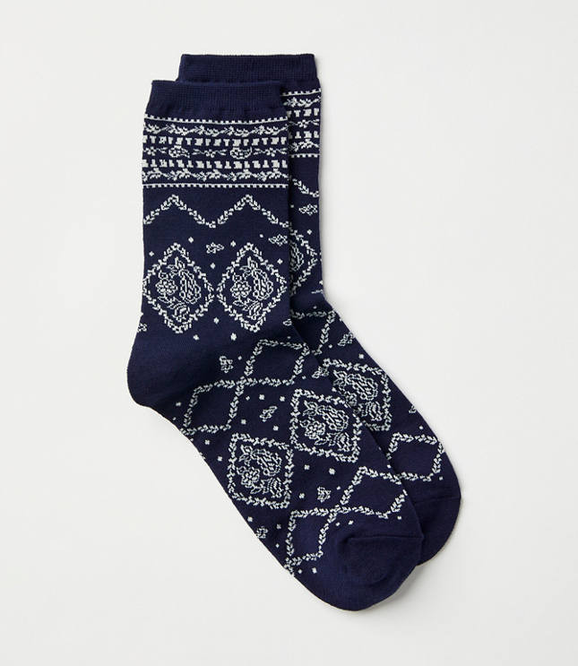 Bandana Print Crew Socks