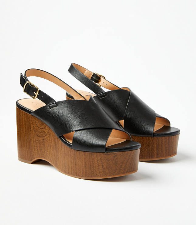 Crossover Platform Sandals