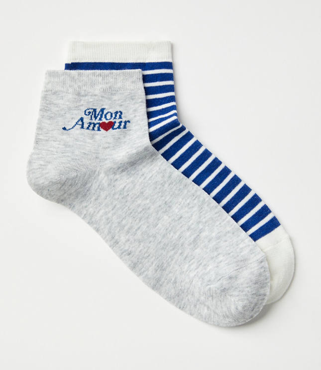 Mon Amour & Striped Ankle Sock Set